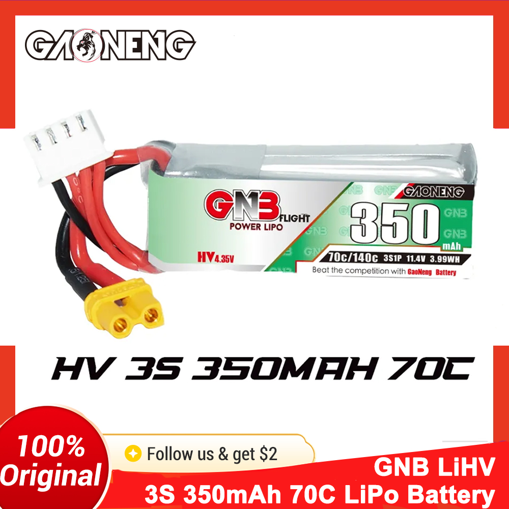 Fpv Drone Goggles - Gaoneng GNB 350mAh 3S 70C LiPo-batterij